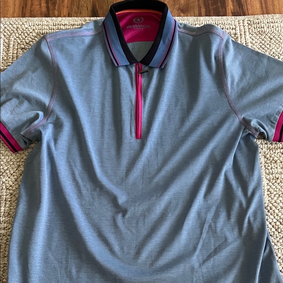 Blue Polo with Pink Highlights - Picture 1 of 4